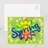 Frühlings-Sonne und Blumen Postkarte (Vorne/Hinten)