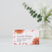 Frühlings-Sonnenblume-Visitenkarteschablone Visitenkarte (Stehend Vorderseite)