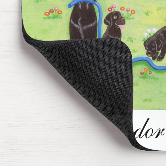 Frühlings-Spaß Labradors Malerei Mousepad (Ecke)