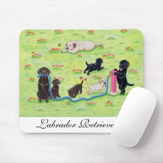 Frühlings-Spaß Labradors Malerei Mousepad (Mit Mouse)