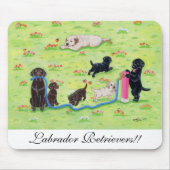 Frühlings-Spaß Labradors Malerei Mousepad (Vorne)