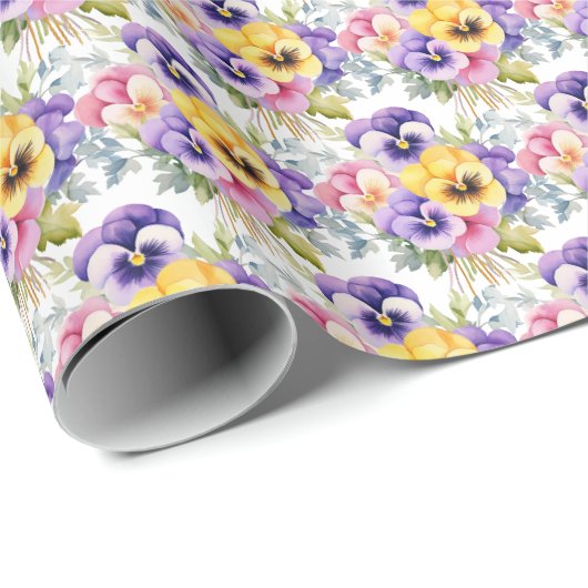 Frühlings-Stiefmütterchen Stiefmütterchen Geschenkpapier (Rolleneckpunkt)