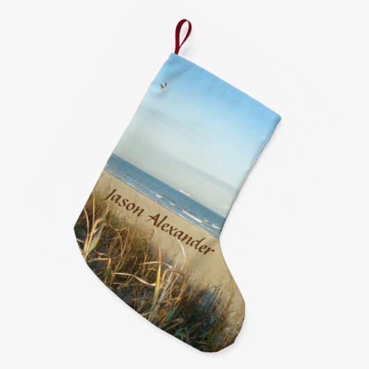 Frühlings-Strand-Szenen-Nr. 3-Gewohnheit Kleiner Weihnachtsstrumpf (Vorderansicht (hängend))