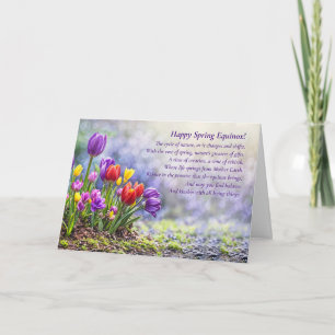 Frühlings-Tagundnachtgleiche mit farbenfrohen Tulp Karte