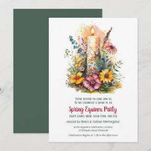 Frühlings-Tagundnachtgleiche-Party Wildblumen & Ke Einladung