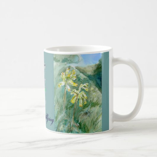 Frühlings-Tasse mit Cowslips Primula veris Kaffeetasse (Rechts)