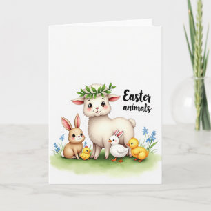 Frühlings-Tierfreunde Süße Karte