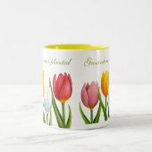 Frühlings-Tulpe-Tasse Zweifarbige Tasse (Mittel)