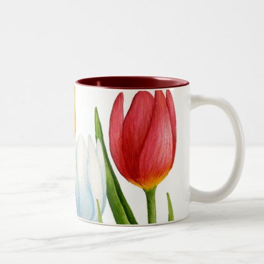 Frühlings-Tulpe-Tasse Zweifarbige Tasse (Rechts)