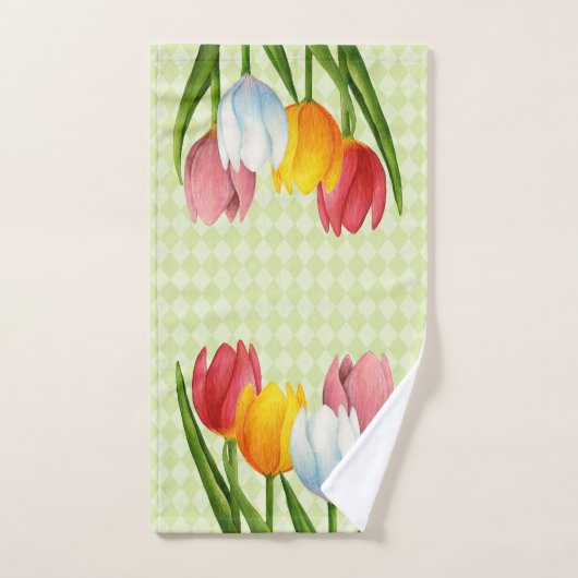 Frühlings-Tulpen Badhandtuch Set (Handtuch)