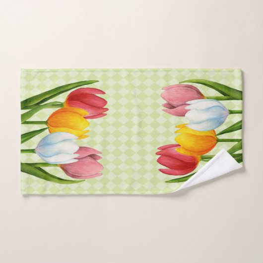 Frühlings-Tulpen Badhandtuch Set (Handtuch)