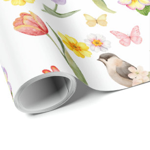Frühlings-Tulpen-Blumen-Dekoupage Geschenkpapier