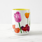Frühlings-Tulpen-Blumen-Illustration Tasse (Zentrum)