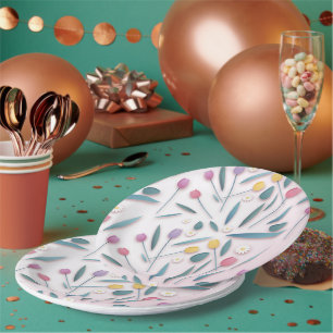 Frühlings-Tulpen- & Gänseblümchen-Papierteller Pappteller