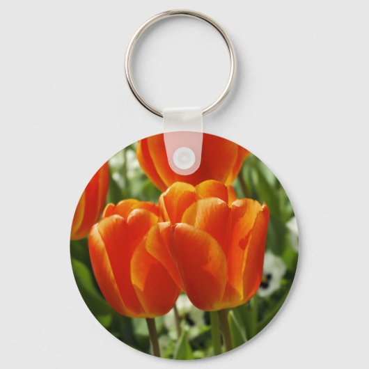 Frühlings-Tulpen-Garten Schlüsselanhänger (Vorderseite)