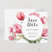 Frühlings-Tulpen-Hochzeit Save The Date (Vorne/Hinten)