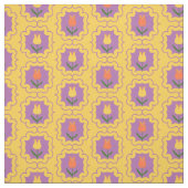 Frühlings-Tulpen in Rahmen - Retro-Blumenmuster Stoff (Muster)