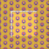 Frühlings-Tulpen in Rahmen - Retro-Blumenmuster Stoff (Kachel)