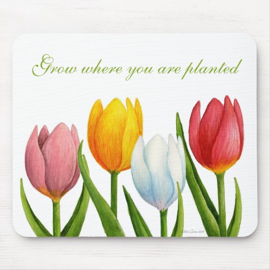 Frühlings-Tulpen Mousepad (Vorne)