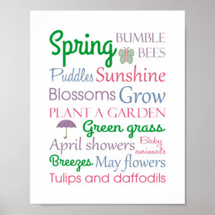 Frühlings-Typografie-Wörter und -Phrasen Poster