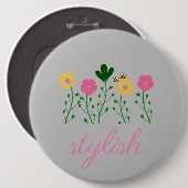 Frühlings- und Sommerblumen - Maßgeschneiderte Mäd Button (Vorne & Hinten)