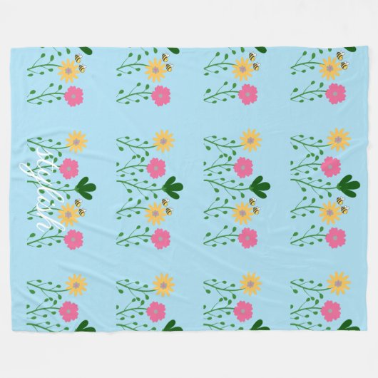 Frühlings- und Sommergäste Fleecedecke (Vorderseite (Horizontal))