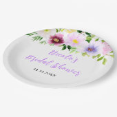 Frühlings-Violette-Floral-Brautdusche Pappteller (Schrägansicht)