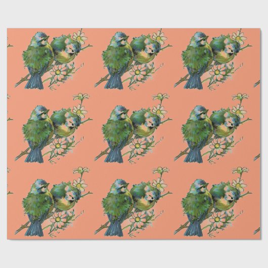 Frühlings-Vögel Geschenkpapier (Flach)