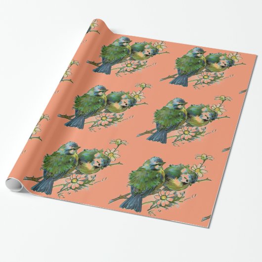 Frühlings-Vögel Geschenkpapier (Ungerollt)