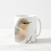 Frühlings-Vogel-Kirschblüten-Aquarell Kaffeetasse (VorderseiteRechts)