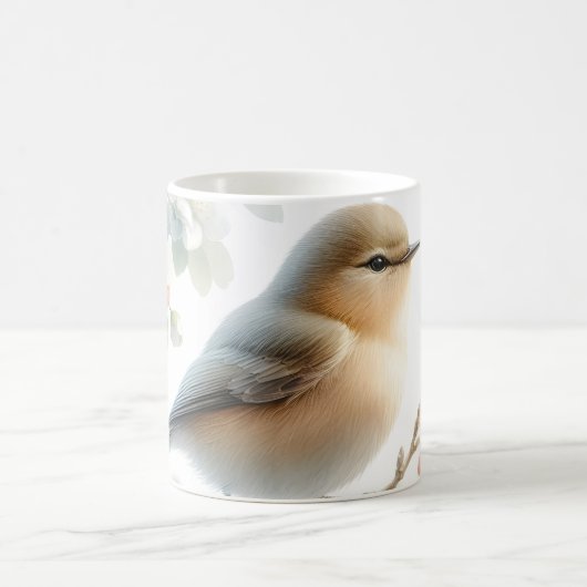 Frühlings-Vogel-Kirschblüten-Aquarell Kaffeetasse (Mittel)