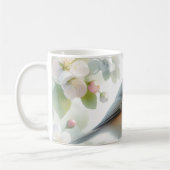 Frühlings-Vogel-Kirschblüten-Aquarell Kaffeetasse (Links)