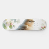 Frühlings-Vogel-Kirschblüten-Aquarell Skateboard (Horizontal)