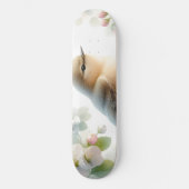 Frühlings-Vogel-Kirschblüten-Aquarell Skateboard (Vorderseite)