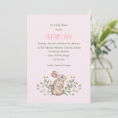 Frühlings-Waldkaninchen-Baby-Duschen-Einladung Einladung (Stehend Vorderseite)