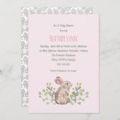 Frühlings-Waldkaninchen-Baby-Duschen-Einladung Einladung (Vorne/Hinten)