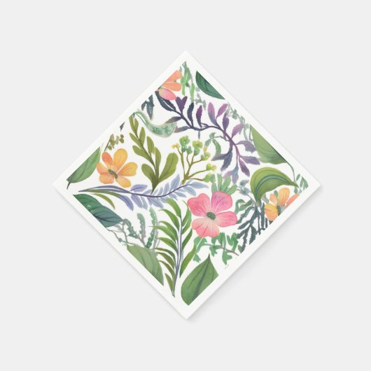 Frühlings-Wildblume Florals | Blume Serviette (Ecke)