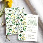 Frühlings-Wildblume und Kleeblatt-Brautparty Einladung