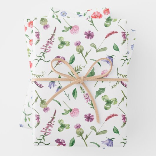 Frühlings-Wildblume Wrapper Geschenkpapier Set (Beispiel)