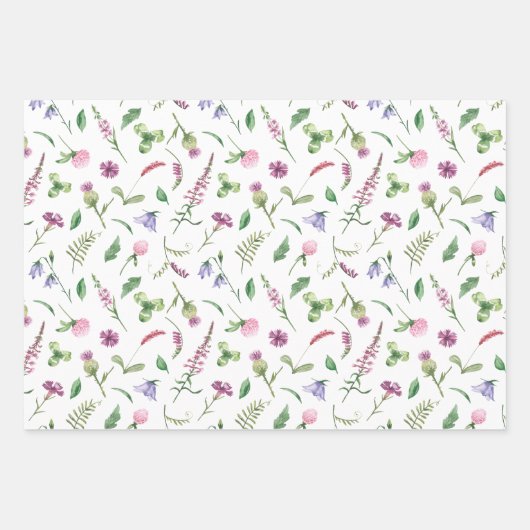 Frühlings-Wildblume Wrapper Geschenkpapier Set (Vorderseite)