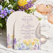 Frühlings-Wildblumen-Aquarell-Lavendel-Hochzeit
