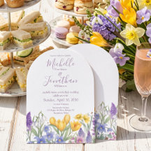 Frühlings-Wildblumen-Aquarell-Lavendel-Hochzeit