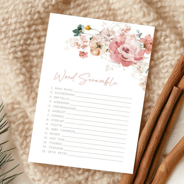 Frühlings-Wildblumen-Baby-Party-Wortverwirrungsspi (Wildflower Baby Shower Game)