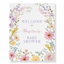 Frühlings-Wildblumen-Baby-Shower-Willkommensgruß