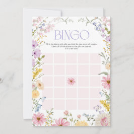 Frühlings-Wildblumen-Bingo-Baby-Shower-Spielkarte Einladung