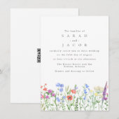 Frühlings-Wildblumen-Boho-Garten-QR-Code-Hochzeit Einladung (Vorne/Hinten)