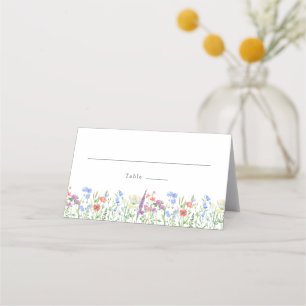 Frühlings-Wildblumen-Boho-Gartenhochzeit Platzkarte