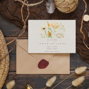 Frühlings-Wildblumen-Boho-Hochzeit Termin merken Save The Date