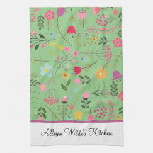 Frühlings-Wildblumen Florals auf Sage Personalisie