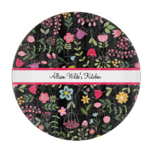 Frühlings-Wildblumen Florals auf schwarz Personali
